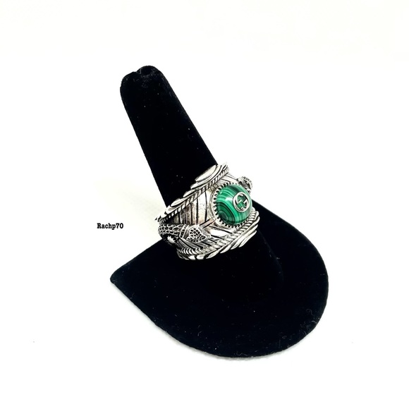 New Authentic Gucci GG Malachite Snake Ring - Picture 9 of 10